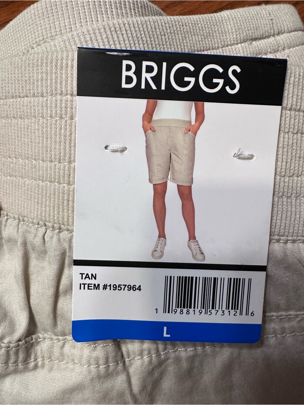 Briggs New York Tan Cargo Shorts with Elastic Waist